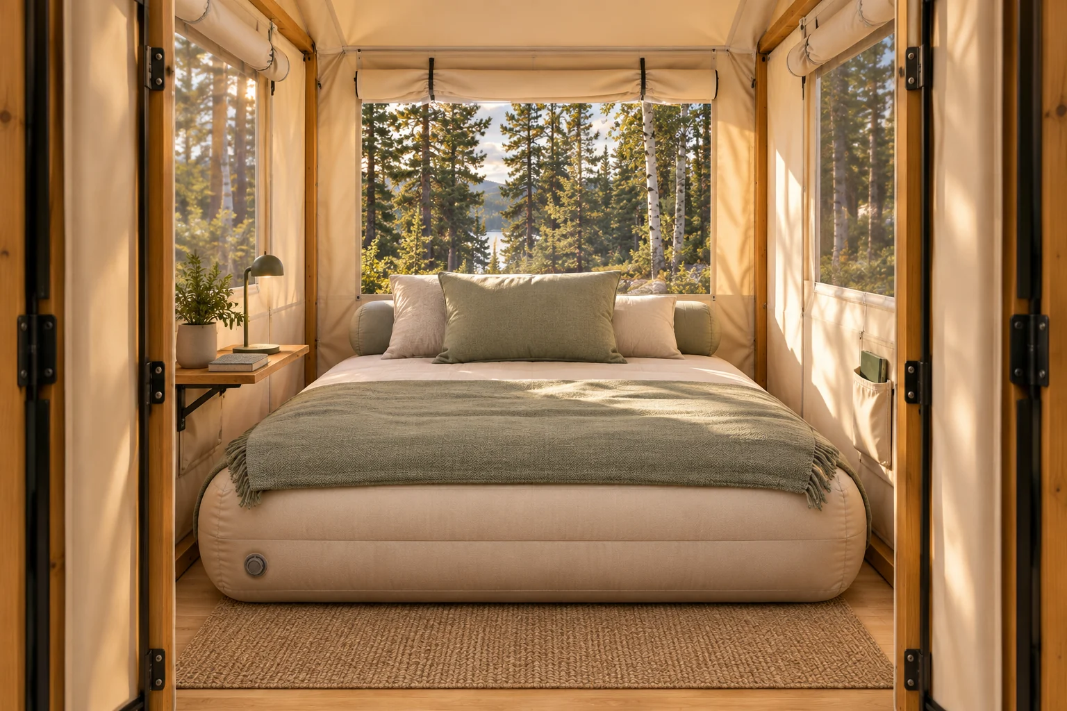 West / a quiet place to read; Insta Tiny Cabin concept illustration